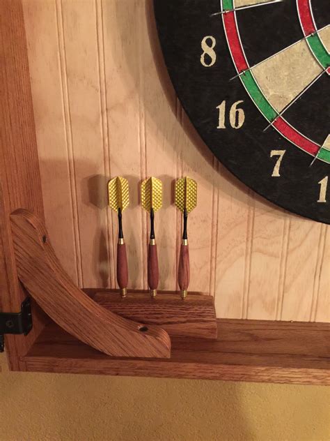 Wooden Dart Set Holder For The Dart Board Cabinet Dartboard Cabinet Diy