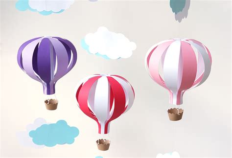 Hot Air Balloon Mobile Diy Kit By Especiallypaper On Etsy