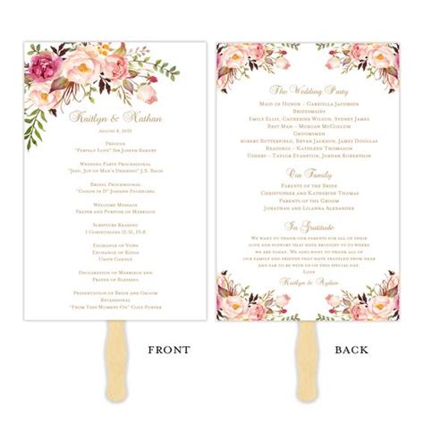 Have you ever wanted to be on the cover of a magazine? Wedding Program Fan Romantic Blossoms DIY Ceremony Program ...