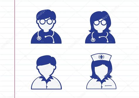 Doctor Nurse Patient Sick Icon Sign Symbol Pictogram ⬇ Vector Image By