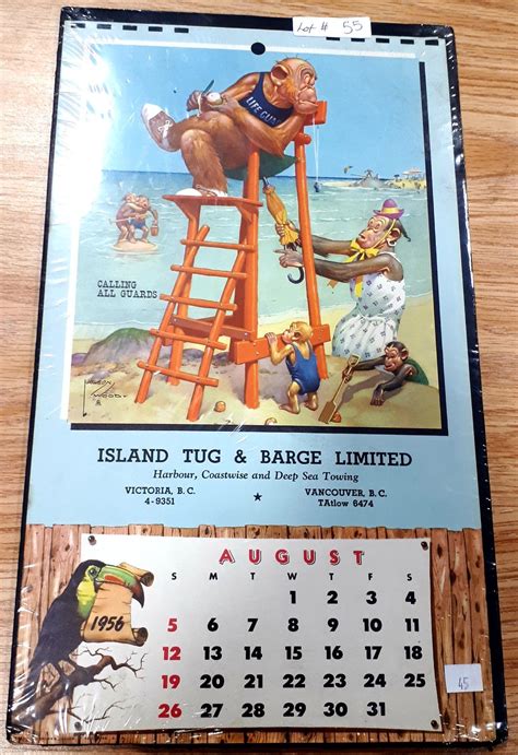 1956 Calendar On Board