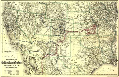 Historic Railroad Map Of The Western United States 1883 World Maps