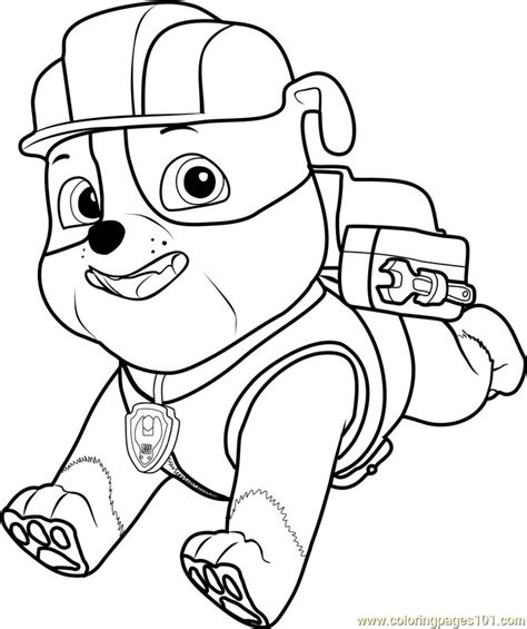 Paw Patrol Rubble Coloring Page - one step at a time quotes images
