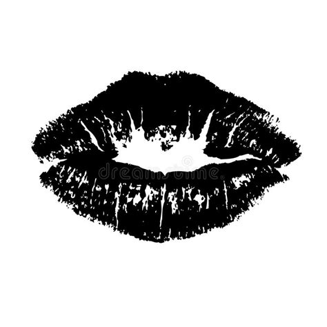 Black Lips Kiss Stock Vector Illustration Of Girl Lover 106151858