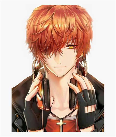 Animeboy Orangehair Anime Manga Boy Headphones Anime Boy With