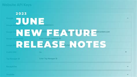June 2023 New Feature Release Notes