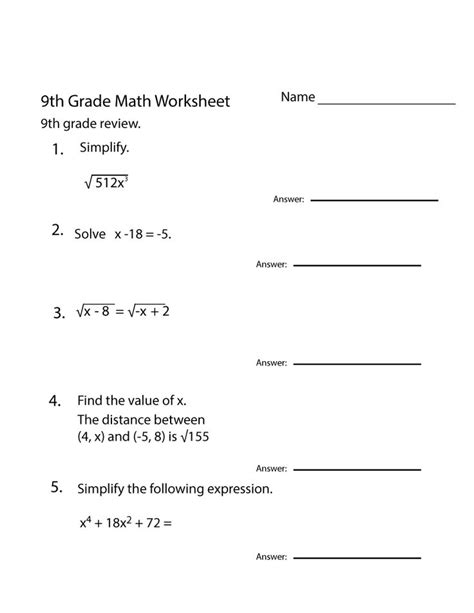 Hard multiplication worksheets for 10 grade. Free 9th Grade Math Worksheets Printable | 9th grade math ...