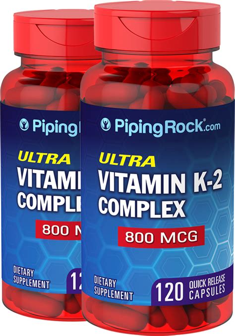 Discover the best vitamins & dietary supplements in best sellers. Vitamin K2 Complex Supplement 800 mcg 120 Capsules, 2 ...