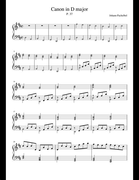 Print instantly, or sync to our free pc, web and mobile apps. Canon sheet music for Piano download free in PDF or MIDI