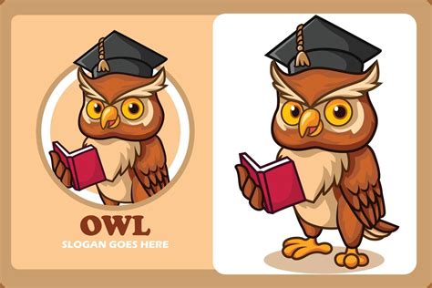 Cartoon Owl With Graduation Cap Reading A Book 20004747 Vector Art At