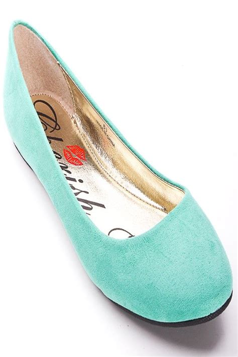 Mint Faux Suede Round Toe Everyday Flatswomens Flat Shoes Womens Cute