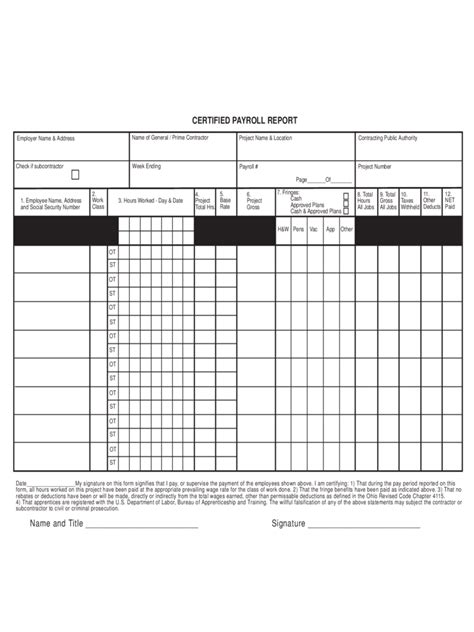 Payroll Report Template Excel Certified Payroll Form 31 Free