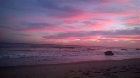 Sunset over La Piedra Beach, Malibu, CA. Aug.5, 2015, home of Claire ...