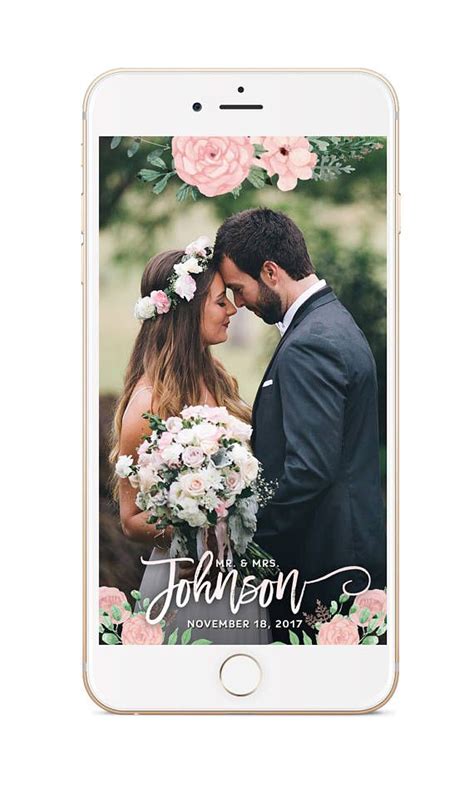 Wedding Snapchat Geofilter Wedding Geofilter Floral Filter Etsy