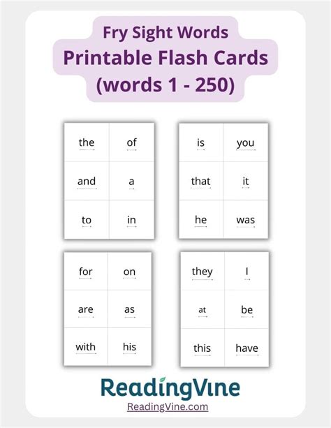 Fry Sight Word Flash Cards