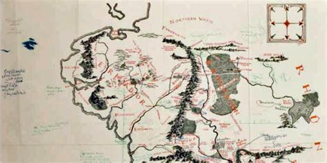 Jrr Tolkien Made An Annotated Lord Of The Rings Map Of Middle Earth