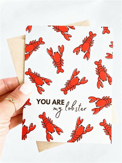 You Are My Lobster Valentines Day Card Sweet Funny Card For Friends