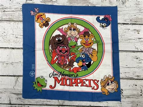 Vintage 1988 Jim Hensons Muppets Rare Characters Print Bandana