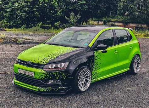 Modified Volkswagen Polo With Green And Black Wrap Looks Enticing