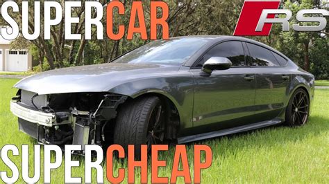 I Bought A Wrecked Audi Rs7 Salvage Supercar For Cheap Youtube