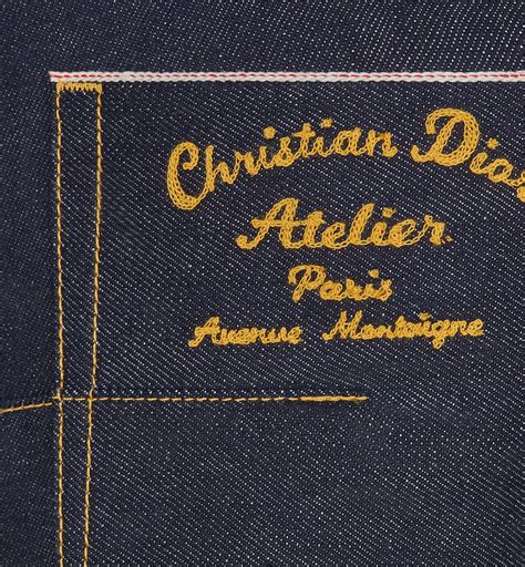 Christian Dior Atelier Slim Fit Jeans Raw Blue Technical Cotton Denim
