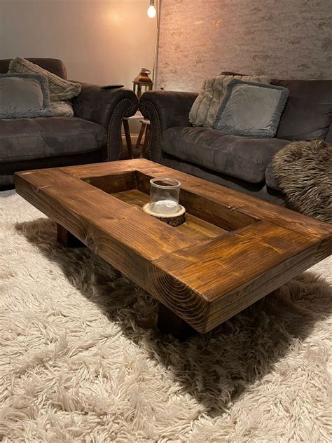 Rustic Handmade Solid Wood Sleeper Coffee Table Xtra Large Xtra Wide