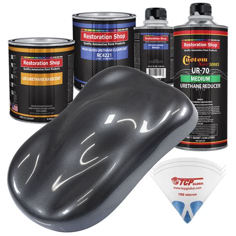 Gunmetal Grey Metallic Quart Urethane Basecoat Clearcoat Car Auto Body