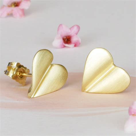 Love Grows 9ct Gold Heart Earrings By Louise Mary Designs