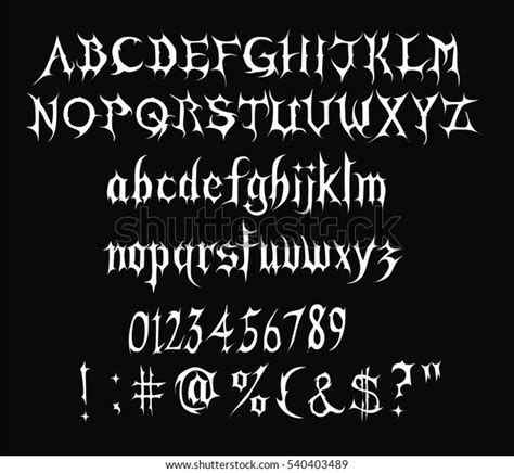 Gothic Font Vector Stock Vector Royalty Free 540403489