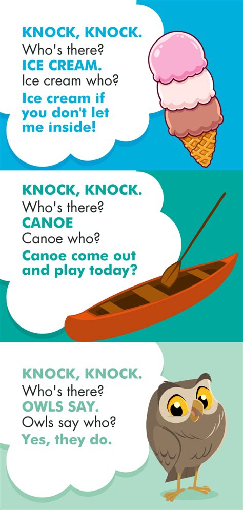 Dads embrace these indulgences one ridiculous pun at a time. 135 Funny Knock Knock Jokes for Kids (FREE Printable) - La ...
