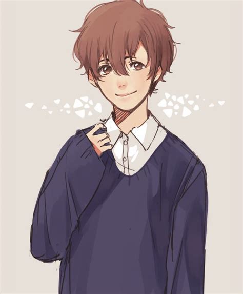 Kowai Life Brown Hair Anime Boy Anime Boy Hair Anime Drawings