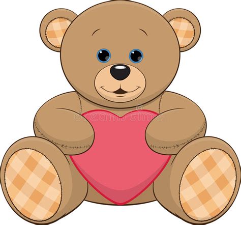 Teddy Bear With Drawing Heart Stock Vector Illustration Of Isolated