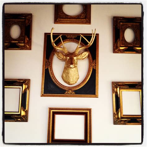Empty frames, Rococo, faux gold deer wall art. | Deer wall art, Deer wall, Gold deer