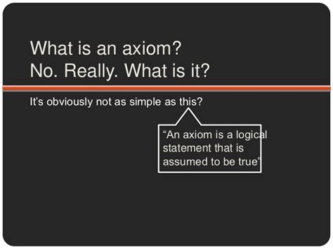 What Is An Axiom