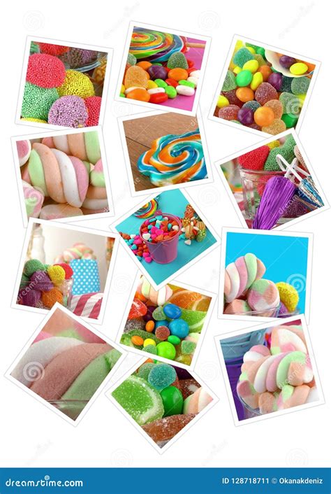 Candy Sweet Lolly Sugary Collage Stock Image Image Of Fruit
