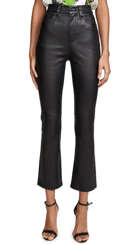 7 For All Mankind High Waisted Leather Slim Kick Jeans SHOPBOP High