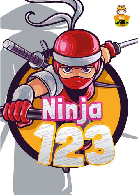 Latihan Menulis Nombor Prasekolah Tema Ninja 123 Kitpramenulis