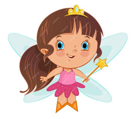 Premium Vector Cute Little Girl In Fairy Costume Illustration
