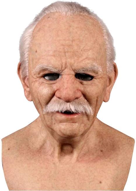 Masque de vieil homme pour Halloween accessoire cagoule réaliste en
