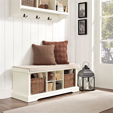 Levi White Entryway Storage Bench American Signature Furniture
