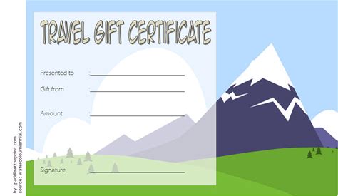 Free Printable Travel Gift Certificate Template