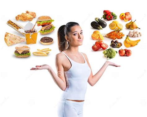 Unhealthy Vs Healthy Food Stock Photo Image Of Choose 51670184