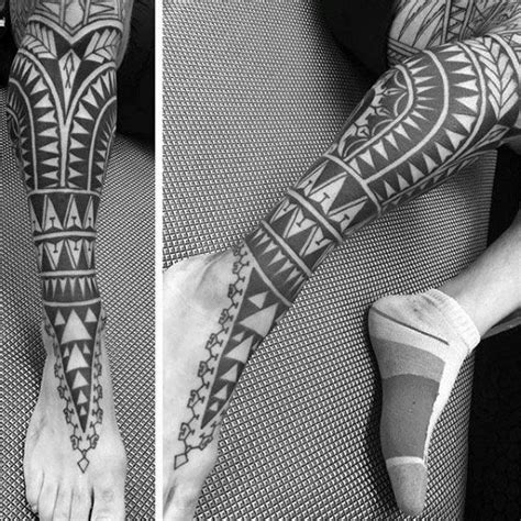 40 Polynesian Leg Tattoo Designs For Men Manly Tribal