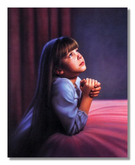 Little Girl Praying On Bed Kids Religious Wall Picture Ebay