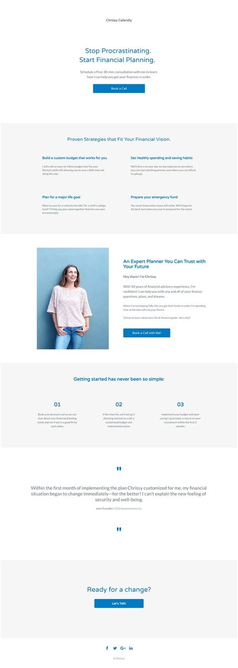 Calendly Consultation Page Template Templates Landing Page