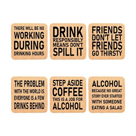 Laser Engraved Funny Drinking Sayings Coasters Cork Coasters Etsy