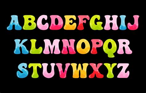 Cartoon Fun Style Alphabet Design Set Colorful Alphabet Set Funny