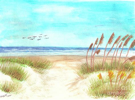 Beach Path Sea Oats Sand Dunes And Ocean Bliss Painting By J Wimberley