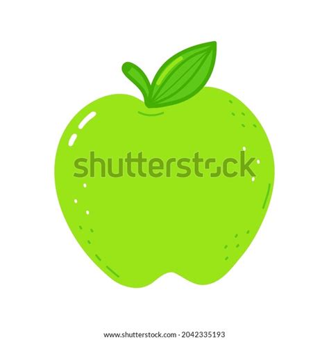 Cute Green Apple Vector Hand Drawn Stock Vector Royalty Free