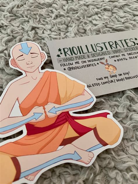 Avatar The Last Airbender Aang Meditating Vinyl Sticker Etsy